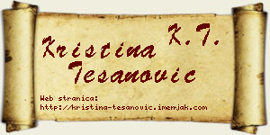 Kristina Tešanović vizit kartica